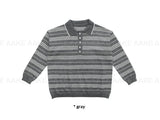 STRIPE COLLAR OVER KNIT