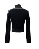 2WAY BLOCK KNIT ZIP-UP