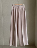 Look at Pintuck Straight Wide Slacks