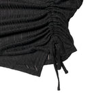 One Off Slit Shirring Long Sleeve T-shirt