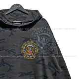 American embroidery camo overfit hoodie