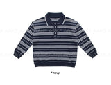STRIPE COLLAR OVER KNIT