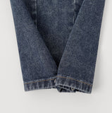 4 Seasons Washing Hem Snap Wide Balloon Denim Pants
