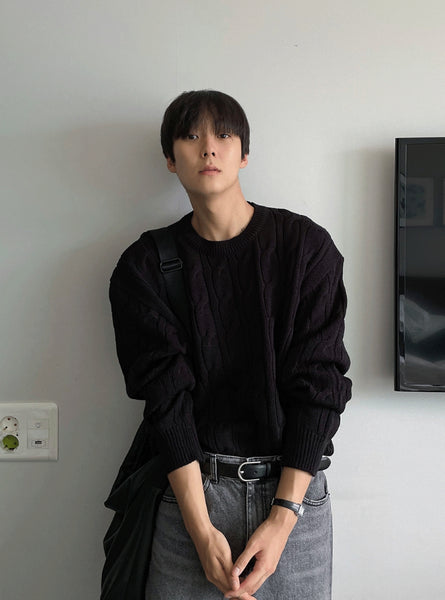 【COSYHARU】Cable Cosyharu Semi-over Knit 0023_7397ef2b-f38d-436a-9802-