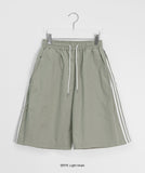 Goodell Line Color Matching Nylon Banding Bermuda Pants