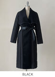 Bedrin Shawl Collar Down Long Padding Coat (Belt Set)