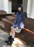 LETTERING STRIPE KNIT HOODIE
