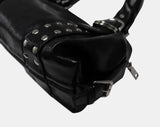 Clun Stud Eyelet Buckle Leather Shoulder Bag