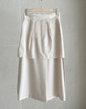Della Pintuck A-Line Long Skirt (Belt Set)