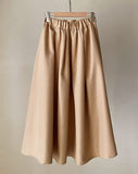 Mazren Jacquard Banding Pleat Long Skirt