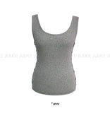 SIDE BUTTON RIB SLEEVELESS