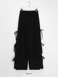 Wormed Dot Ribbon Banding Wide Pants