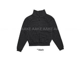 STRIPE HIGH NECK ZIP-UP