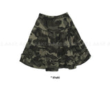 DOUBLE FRILL CAMO SKIRT