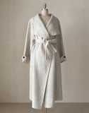 Scone High Neck Shawl Collar Handmade Long Coat (Strap Set)