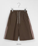 Goodell Line Color Matching Nylon Banding Bermuda Pants