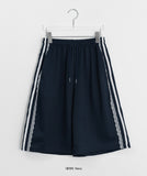 Holg Lace Track Banding Bermuda Pants