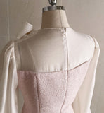 Ramet Tweed Chiffon Tie Flare One Piece