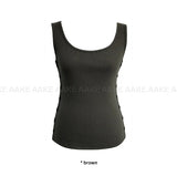 SIDE BUTTON RIB SLEEVELESS