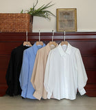 Bland Pintuck Puff Collar Shirt