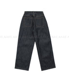 RAW TWO-TUCK WIDE DENIM