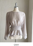 Viola Strap Satin Wrap Blouse