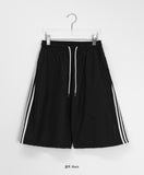 Goodell Line Color Matching Nylon Banding Bermuda Pants