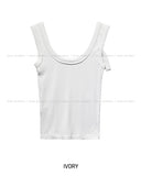 Amiri strap ribbed U-neck sleeveless