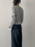 Alpha button V-neck loose fit knit
