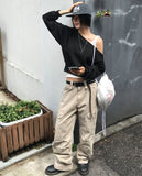 OFF-SHOULDER CROP SWEAT