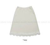 SATIN LACE MIDI SKIRT