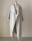 Scone High Neck Shawl Collar Handmade Long Coat (Strap Set)