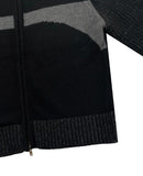 2WAY BLOCK KNIT ZIP-UP