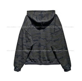 American embroidery camo overfit hoodie