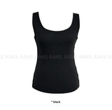 SIDE BUTTON RIB SLEEVELESS