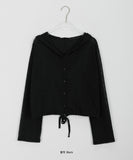 Hiaco Summer Linen String Hood Crop Cardigan