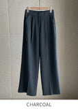 Look at Pintuck Straight Wide Slacks