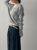 Alpha button V-neck loose fit knit