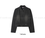 DENIM BELTED POCKET JACKET