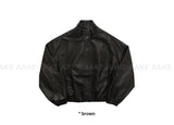 SOFT HIGH-NECK LEATHER JUMPER