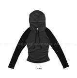 STRIPE RAGLAN HOOD TEE