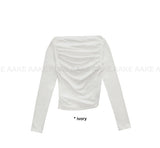 SHIRRING OFF-SHOULDER TEE