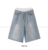 DOUBLE WAIST BERMUDA DENIM