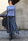 FRILL WAVE CHECK SKIRT