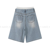 DOUBLE WAIST BERMUDA DENIM