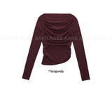 SHIRRING OFF-SHOULDER TEE