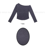 STRIPE OFF-SHOULDER TEE