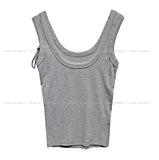 Amiri strap ribbed U-neck sleeveless