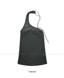 LINEN STRAP HALTER TOP