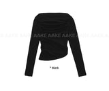 SHIRRING OFF-SHOULDER TEE